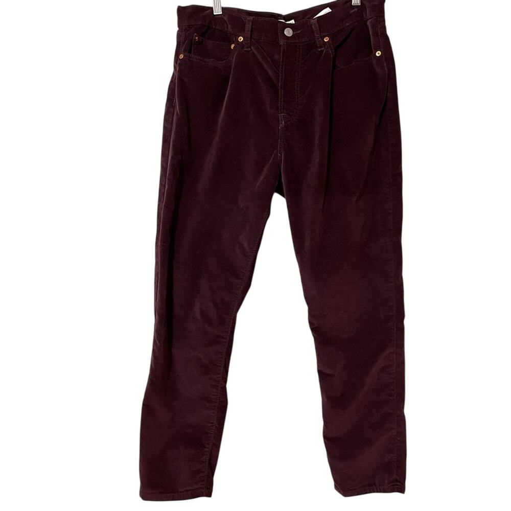 Levi’s Wedgie Skinny Burgundy High Rise Velveteen Womans Jeans Pants 33 Corduroy